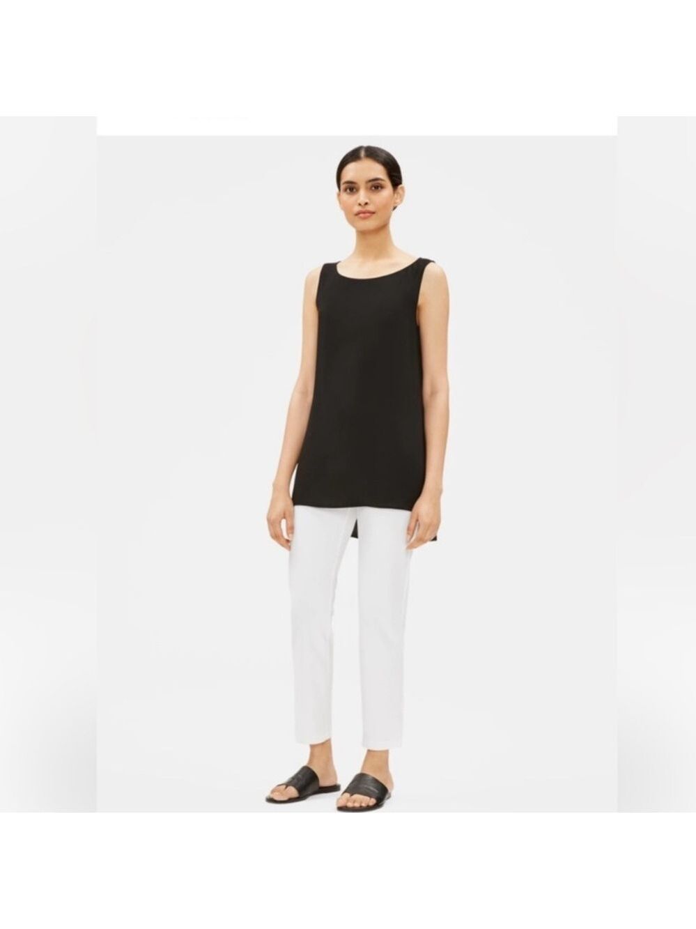 EILEEN FISHER White Skinny Leg Pants